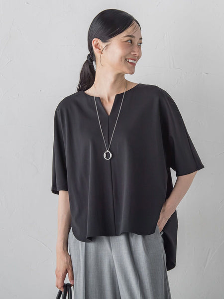 【WEB限定】≪夏の体型カバーに≫タックフレアカットソー