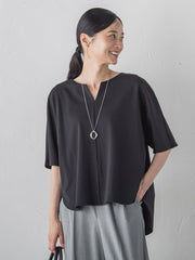 【WEB限定】≪夏の体型カバーに≫タックフレアカットソー