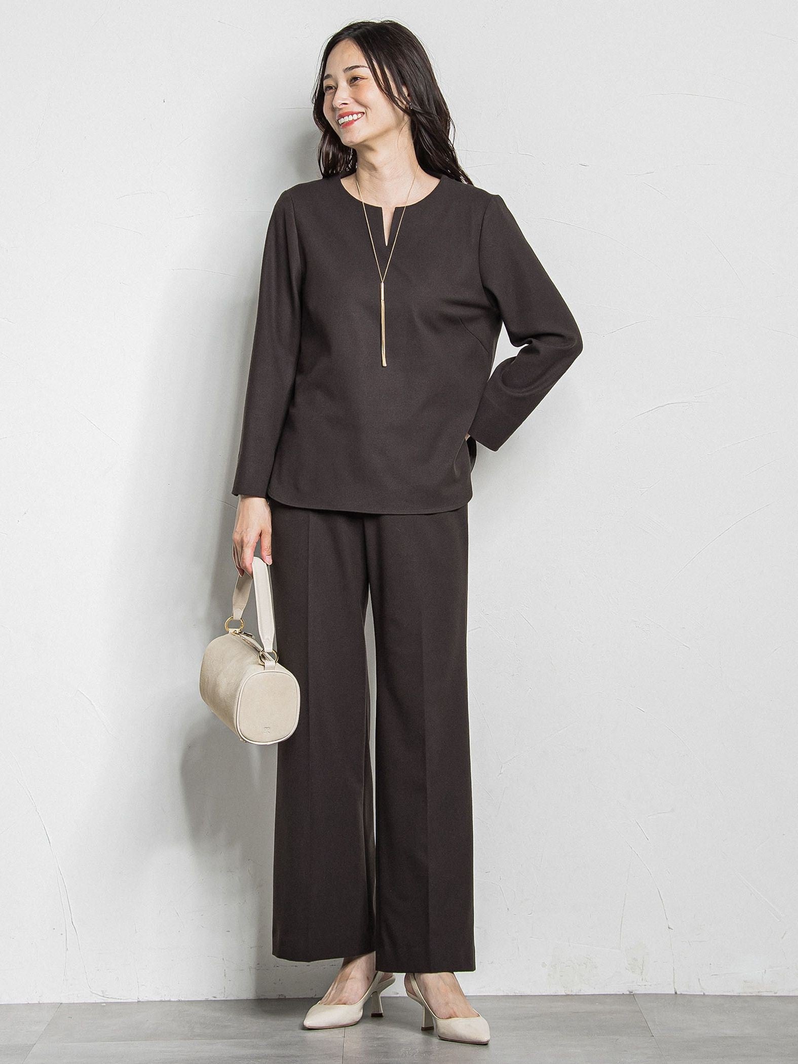 両面起毛ワイドパンツ≪WEB限定13号/洗える/セットアップ対応≫