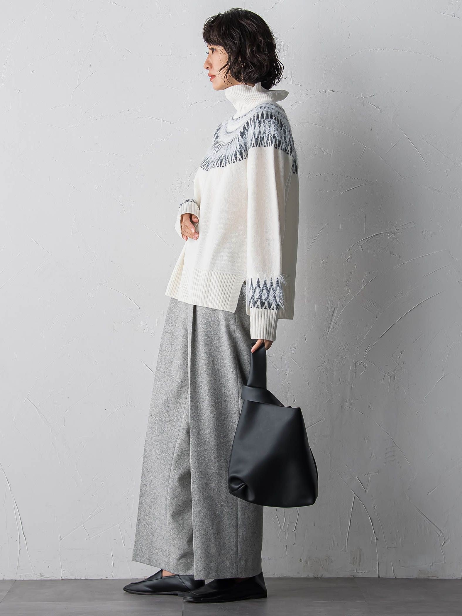 【大きいサイズ】フェアアイル柄ニット