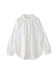 【大きいサイズ】ドレープブロードストレッチブラウス