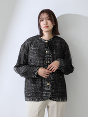 チュールレイヤーセットツィードジャケット