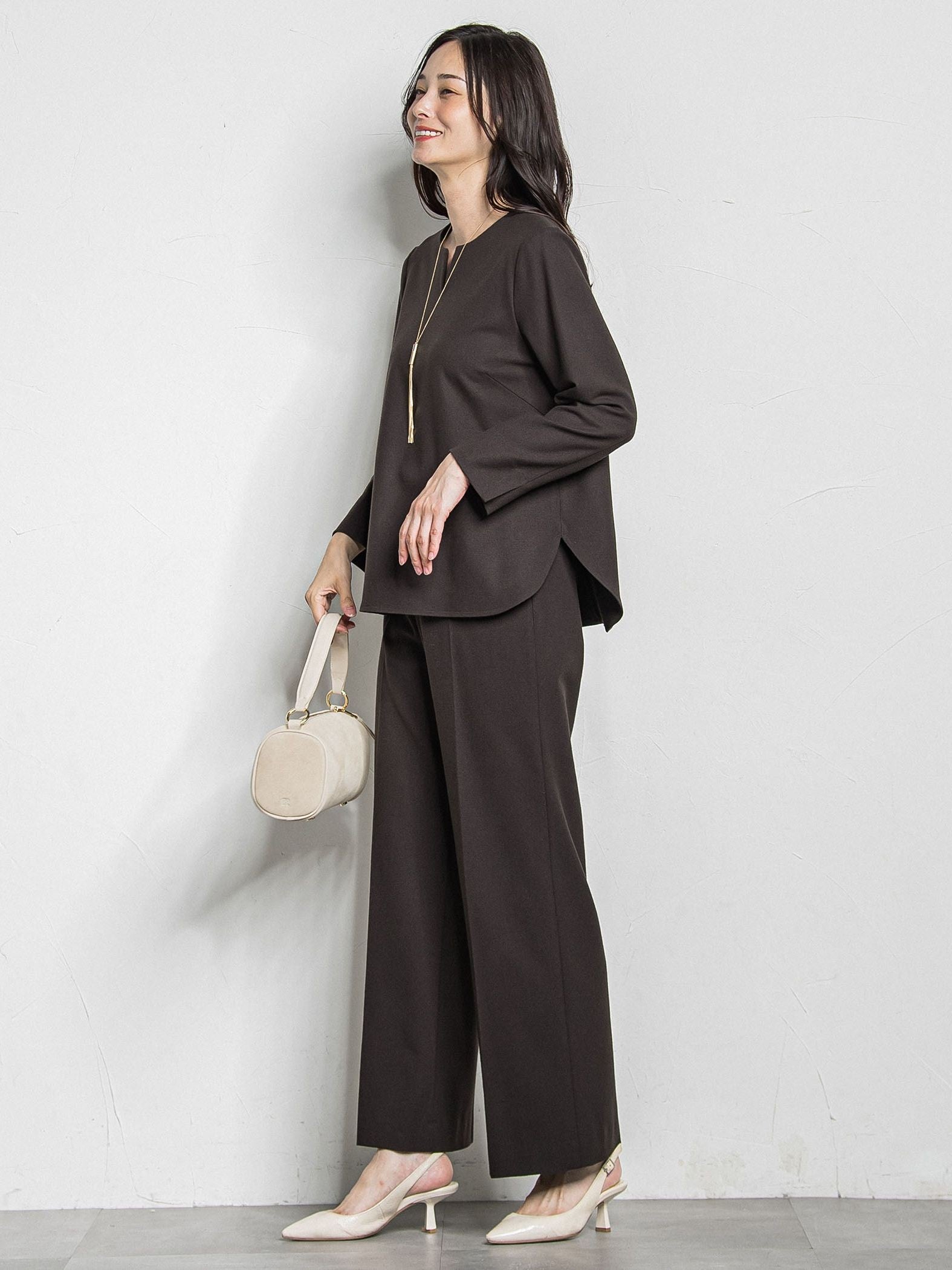 両面起毛ワイドパンツ≪WEB限定13号/洗える/セットアップ対応≫