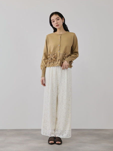 ブルーミングリボンニットカーディガン