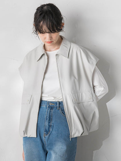 【WEB&一部店舗限定】合成皮革ブルゾン