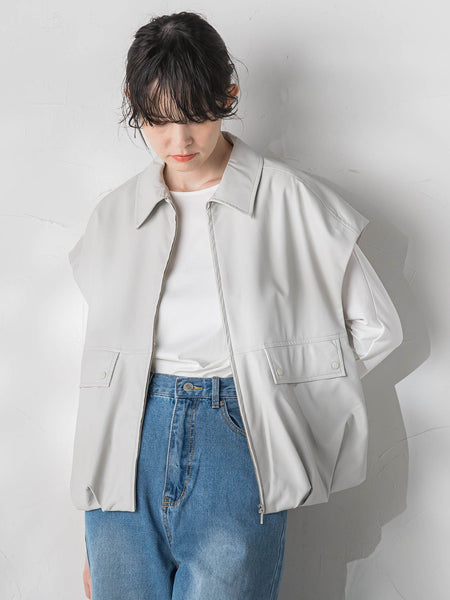 【WEB&一部店舗限定】合成皮革ブルゾン