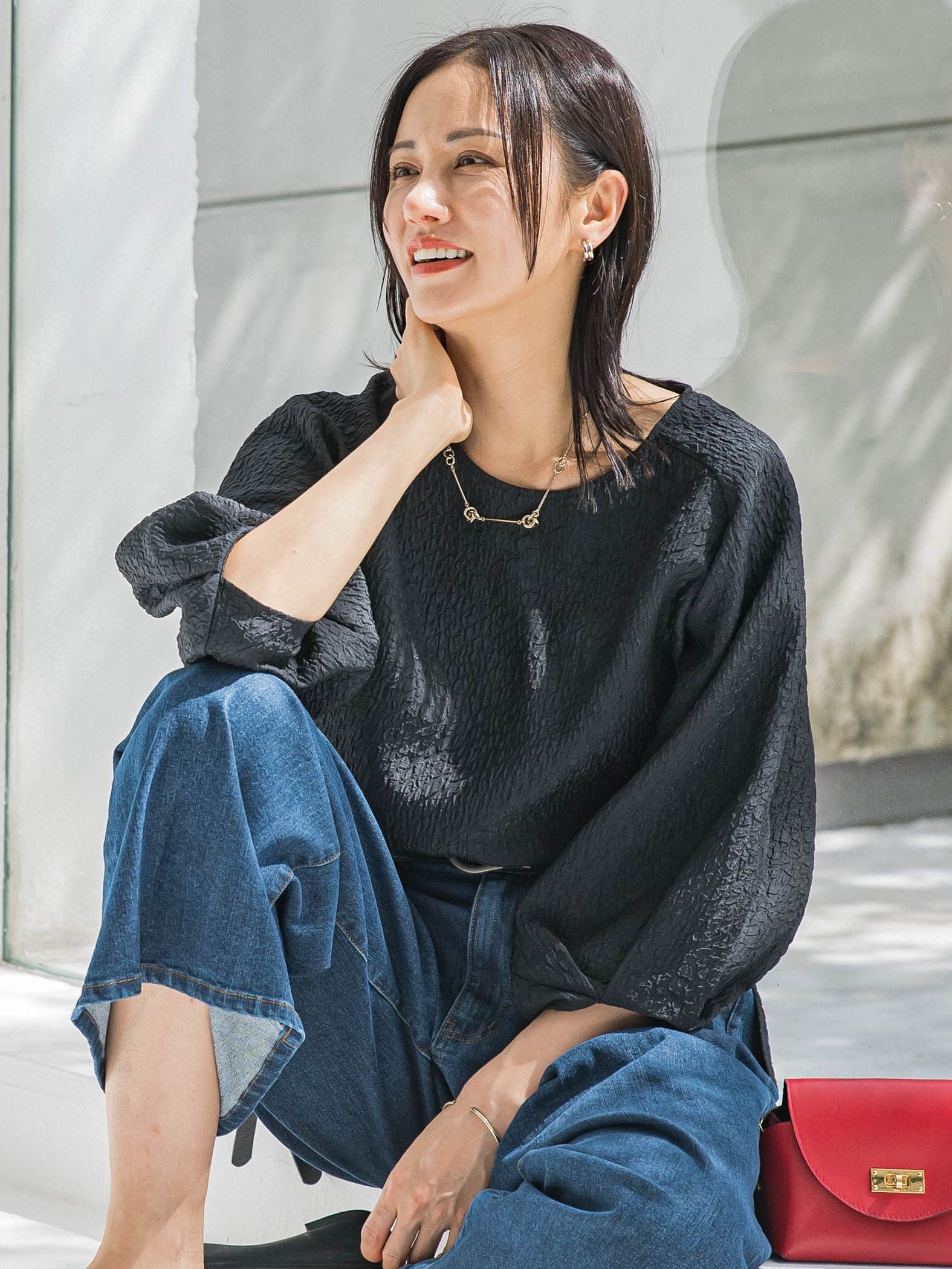 【WEB限定】エアリージャガードブラウス≪洗濯機で洗える≫