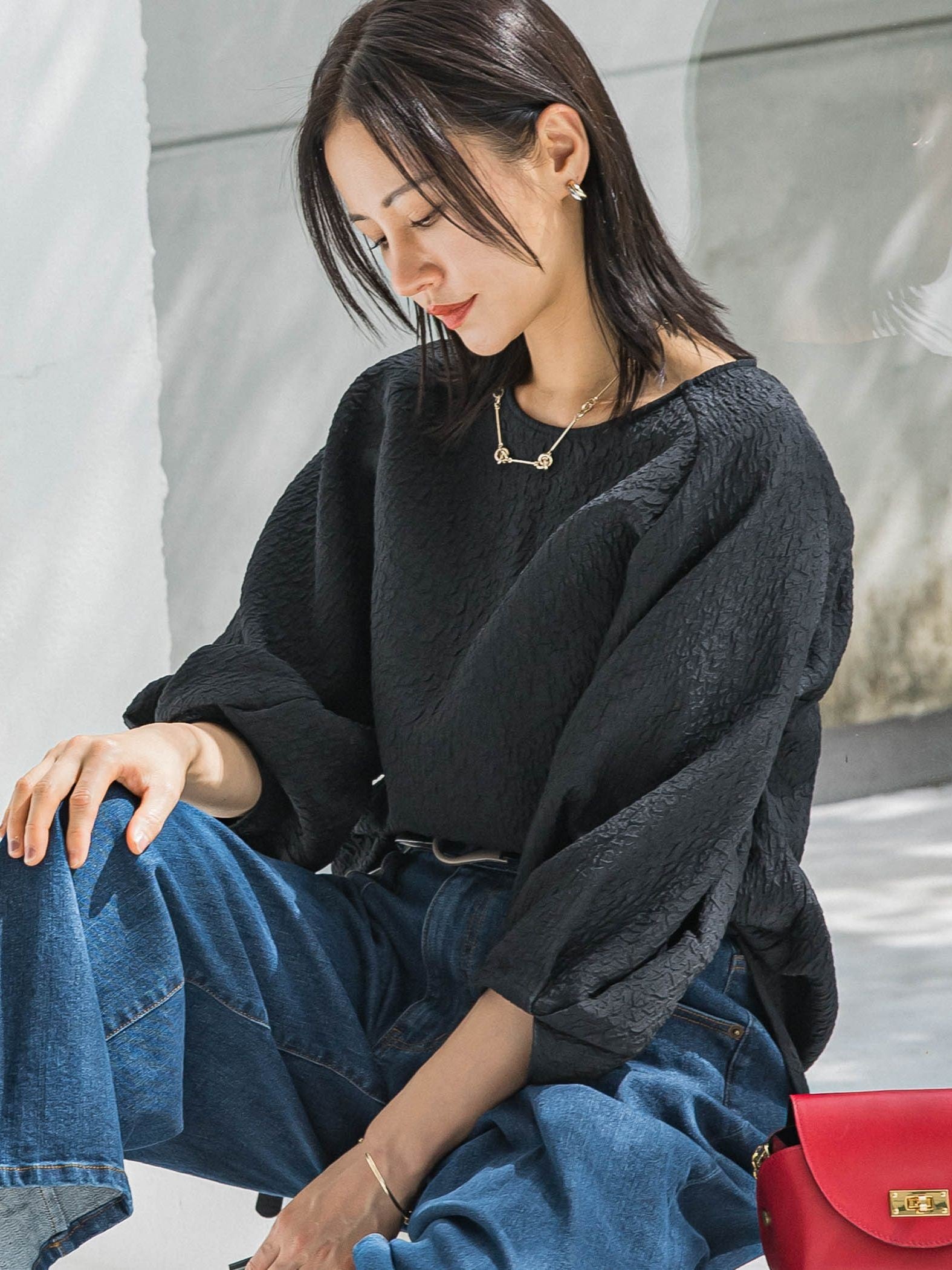 【WEB限定】エアリージャガードブラウス≪洗濯機で洗える≫