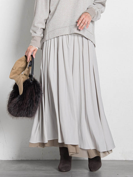 パウダーサテンリバーシブルスカート