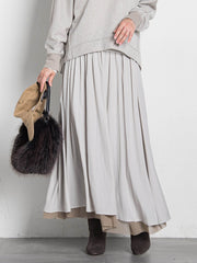 パウダーサテンリバーシブルスカート