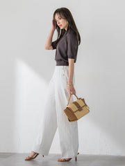 【WEB限定カラーあり】LUCINDAポロニット
