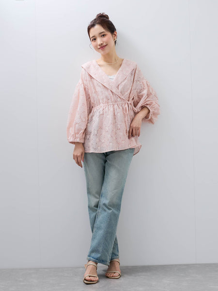 【SHIORI IRIE コラボ】レースカシュクールブラウス≪手洗い可能≫