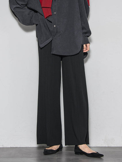 【WEB限定】裏起毛プリーツパンツ≪手洗い可能≫