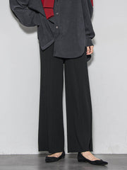 【WEB限定】裏起毛プリーツパンツ≪手洗い可能≫