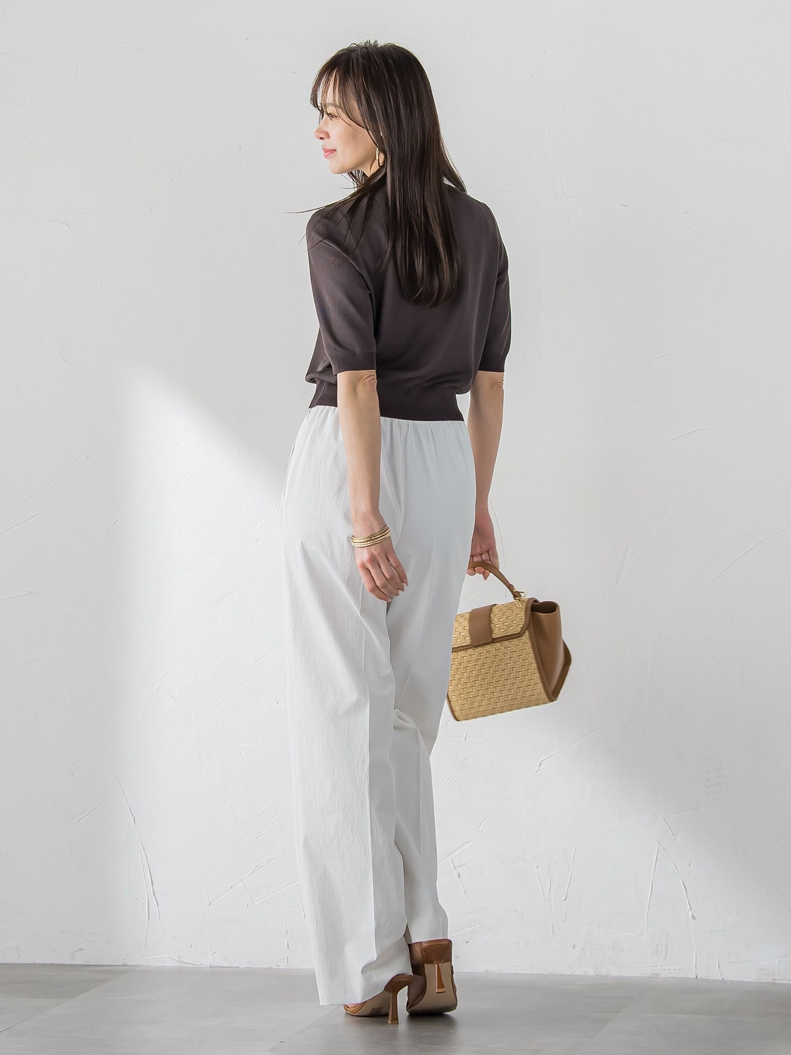 【WEB限定カラーあり】LUCINDAポロニット