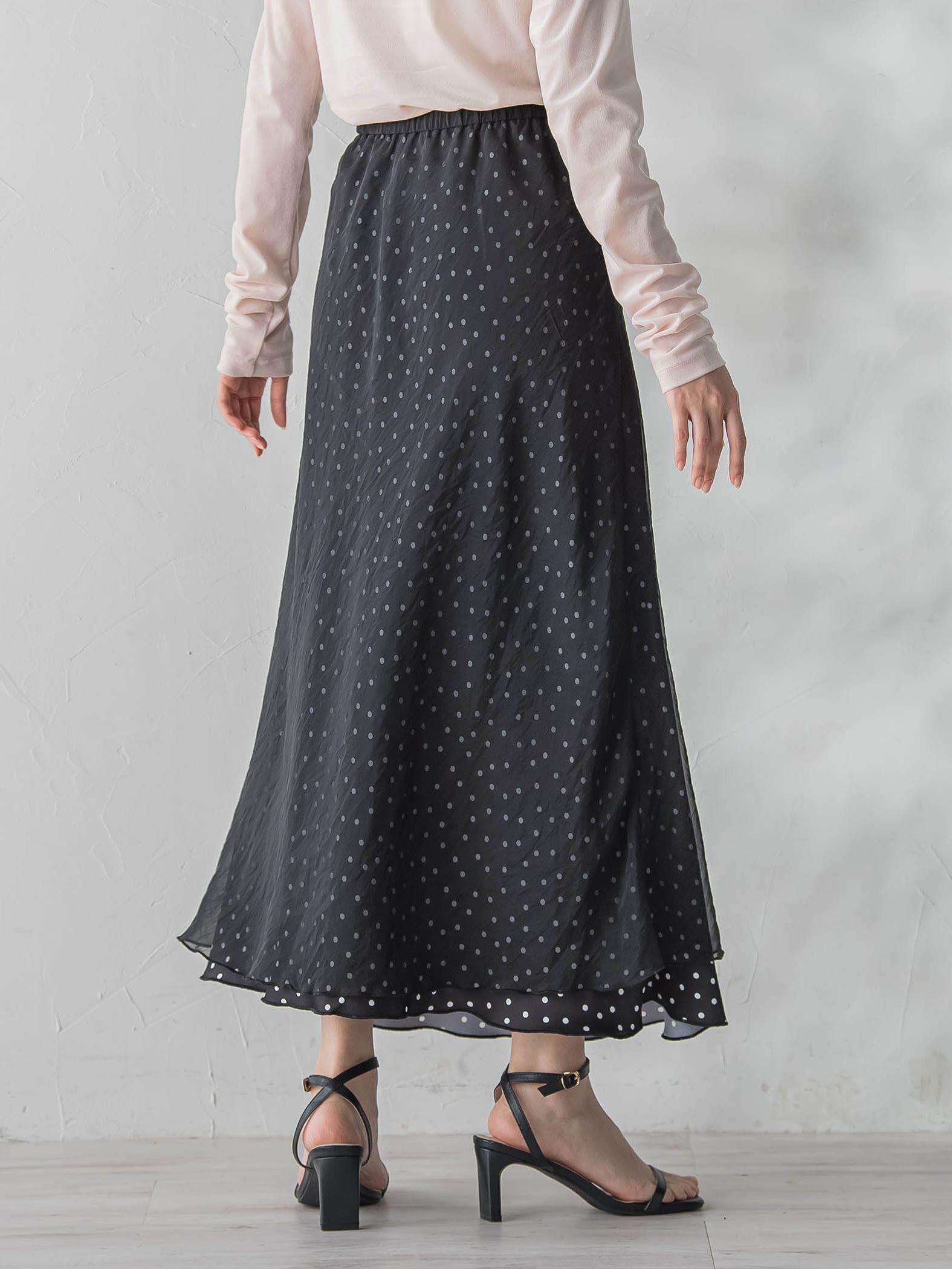 オーガンジーレイヤードスカート