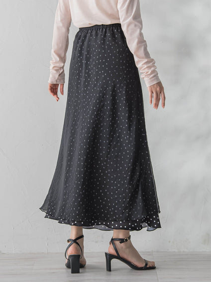 オーガンジーレイヤードスカート