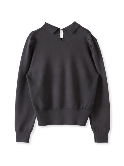 【新色追加】襟ビジューニット