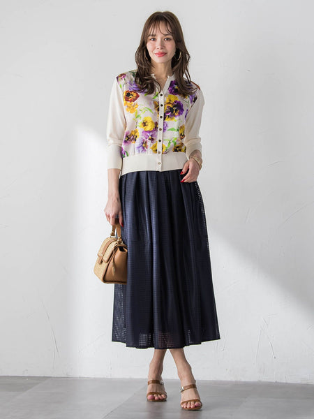 【KEITA KAWASAKI × Viaggio Bluコラボ】パンジープリントカーディガン