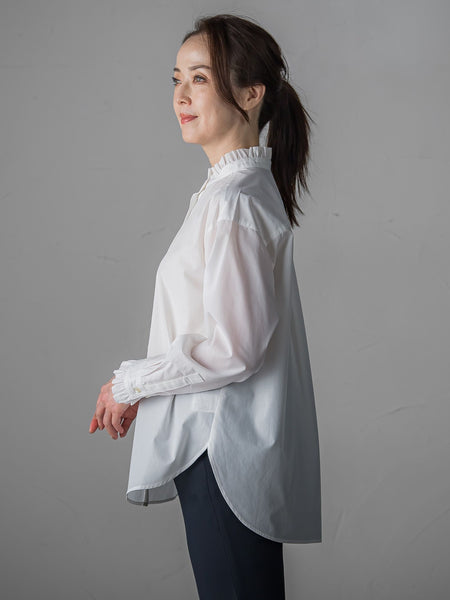 【大きいサイズ】ネックフリルブラウス