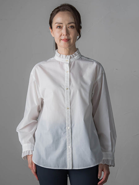 【大きいサイズ】ネックフリルブラウス