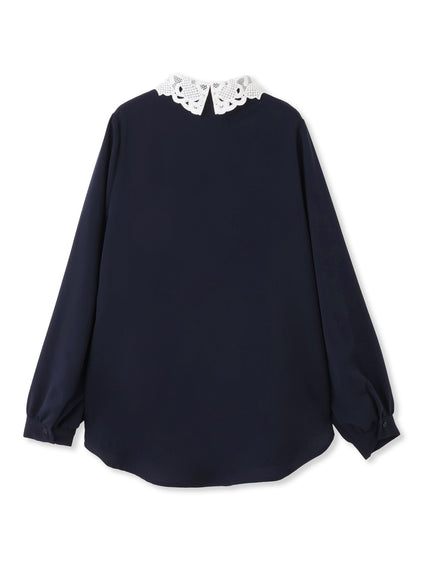 モスクレープレースカラーブラウス