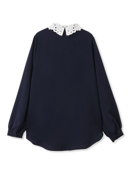 モスクレープレースカラーブラウス