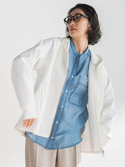 【大きいサイズ】ストレッチダンボールジップパーカー