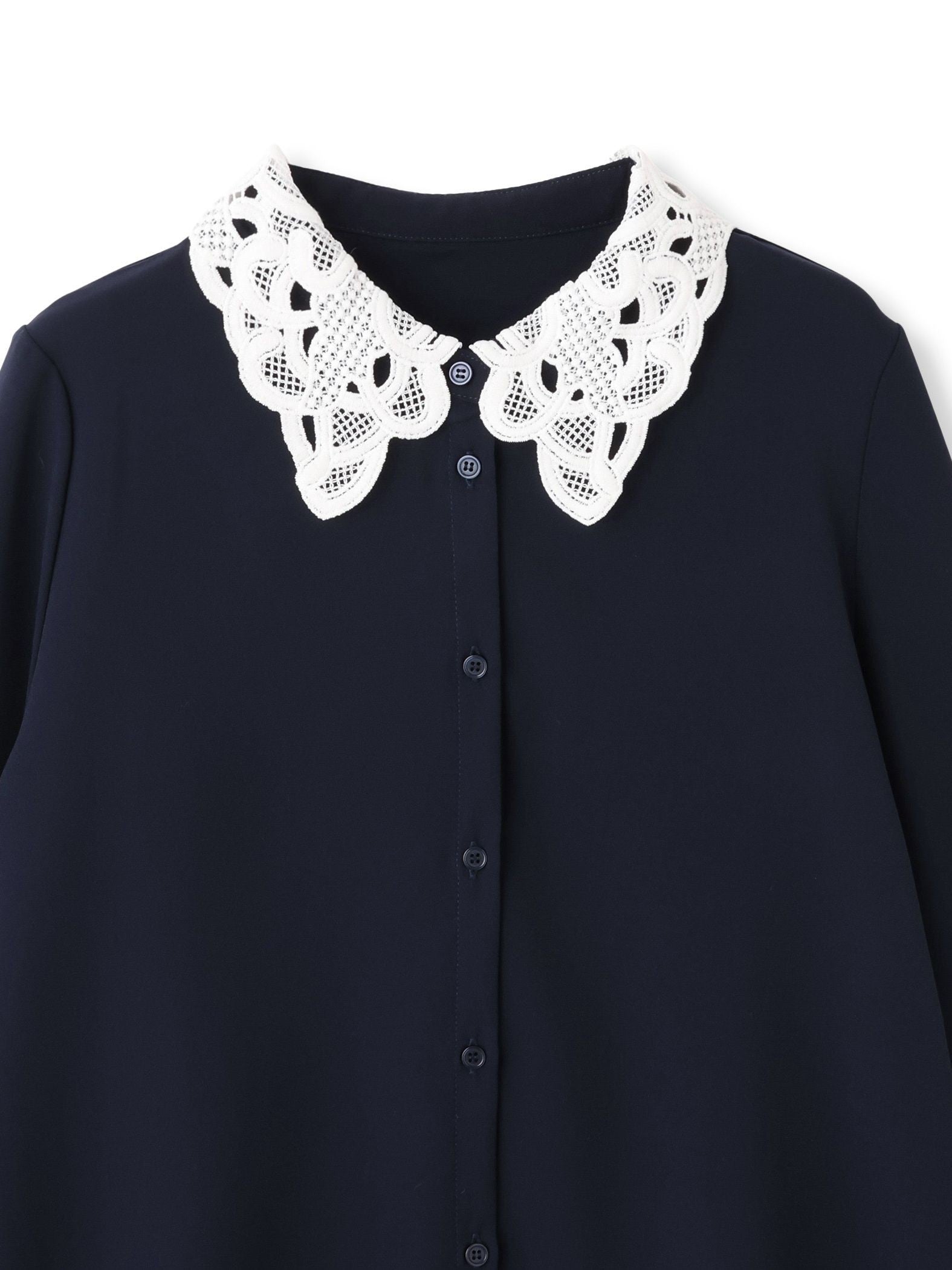 モスクレープレースカラーブラウス