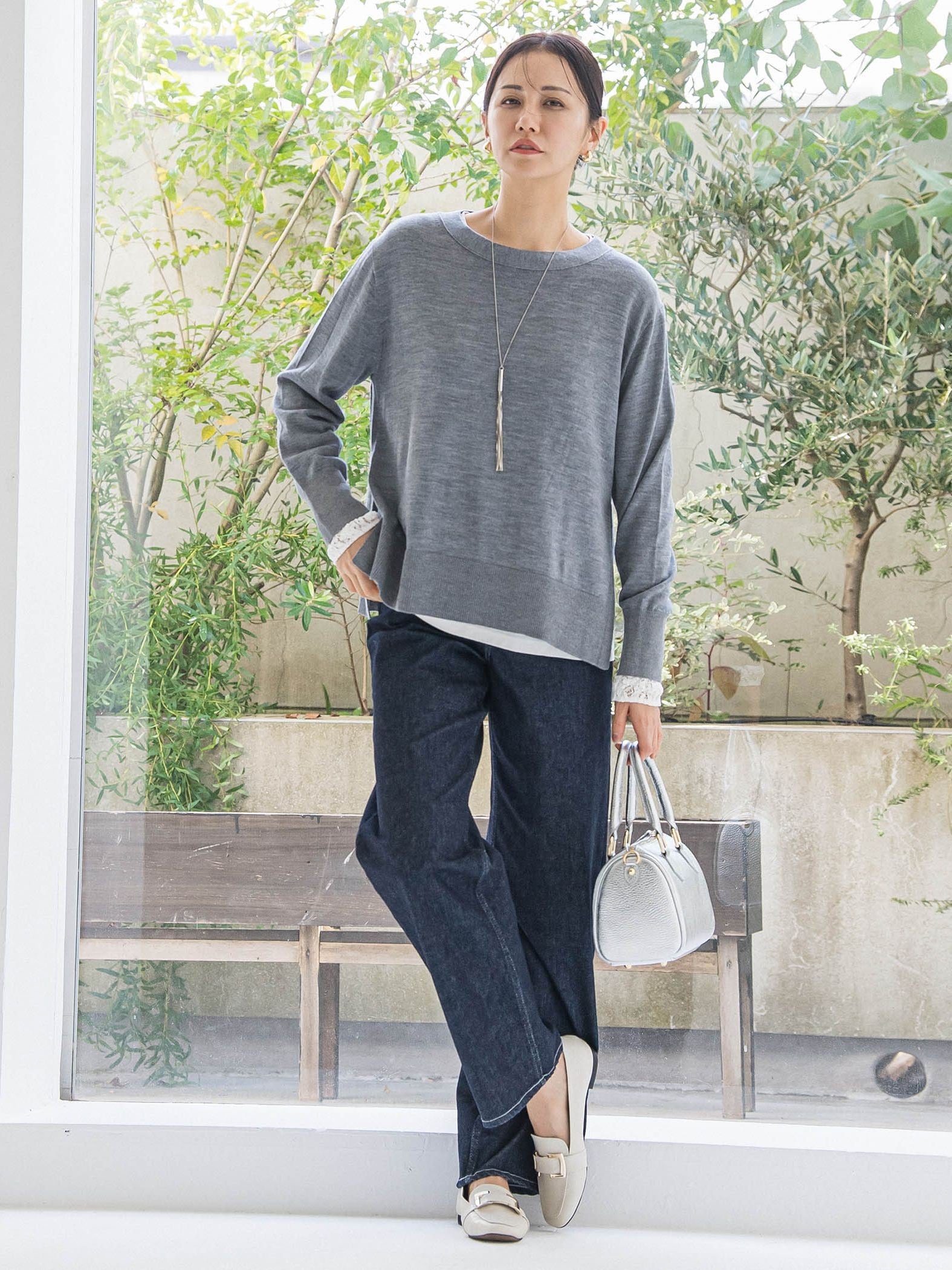 【JAPAN BLUE JEANS】デニムワイドパンツ≪洗濯機で洗える≫