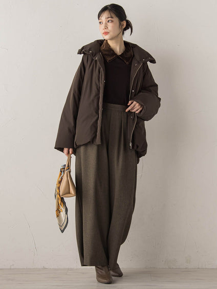 ベロア襟付きニット≪手洗い可能≫