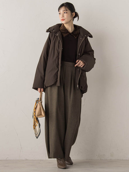 ベロア襟付きニット≪手洗い可能≫