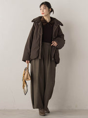 ベロア襟付きニット≪手洗い可能≫