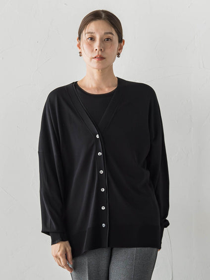 【大きいサイズ】Tシャツニットカーディガン