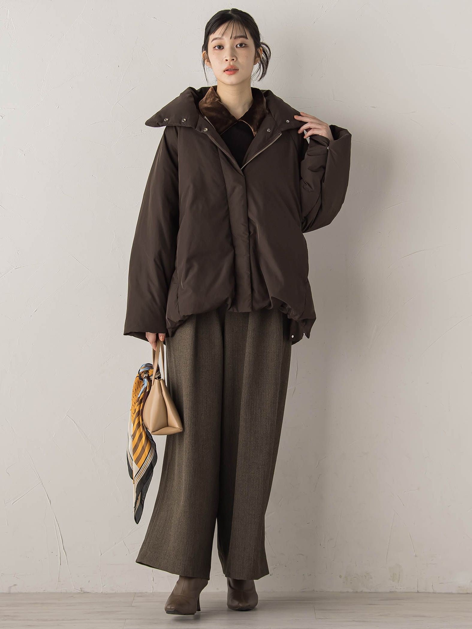 ベロア襟付きニット≪手洗い可能≫