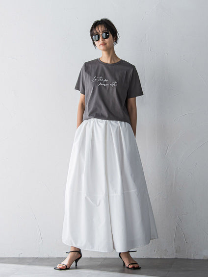 タックボリュームキュロットパンツ≪洗濯機で洗える≫