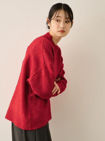 ヤクライクモックネックニットプルオーバー