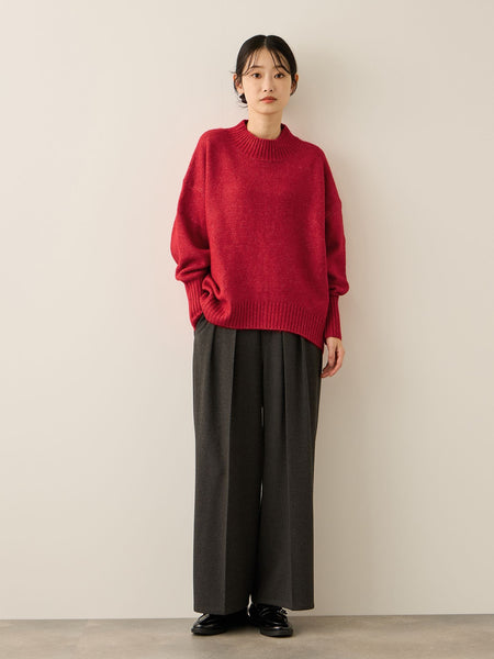 ヤクライクモックネックニットプルオーバー