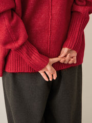 ヤクライクモックネックニットプルオーバー