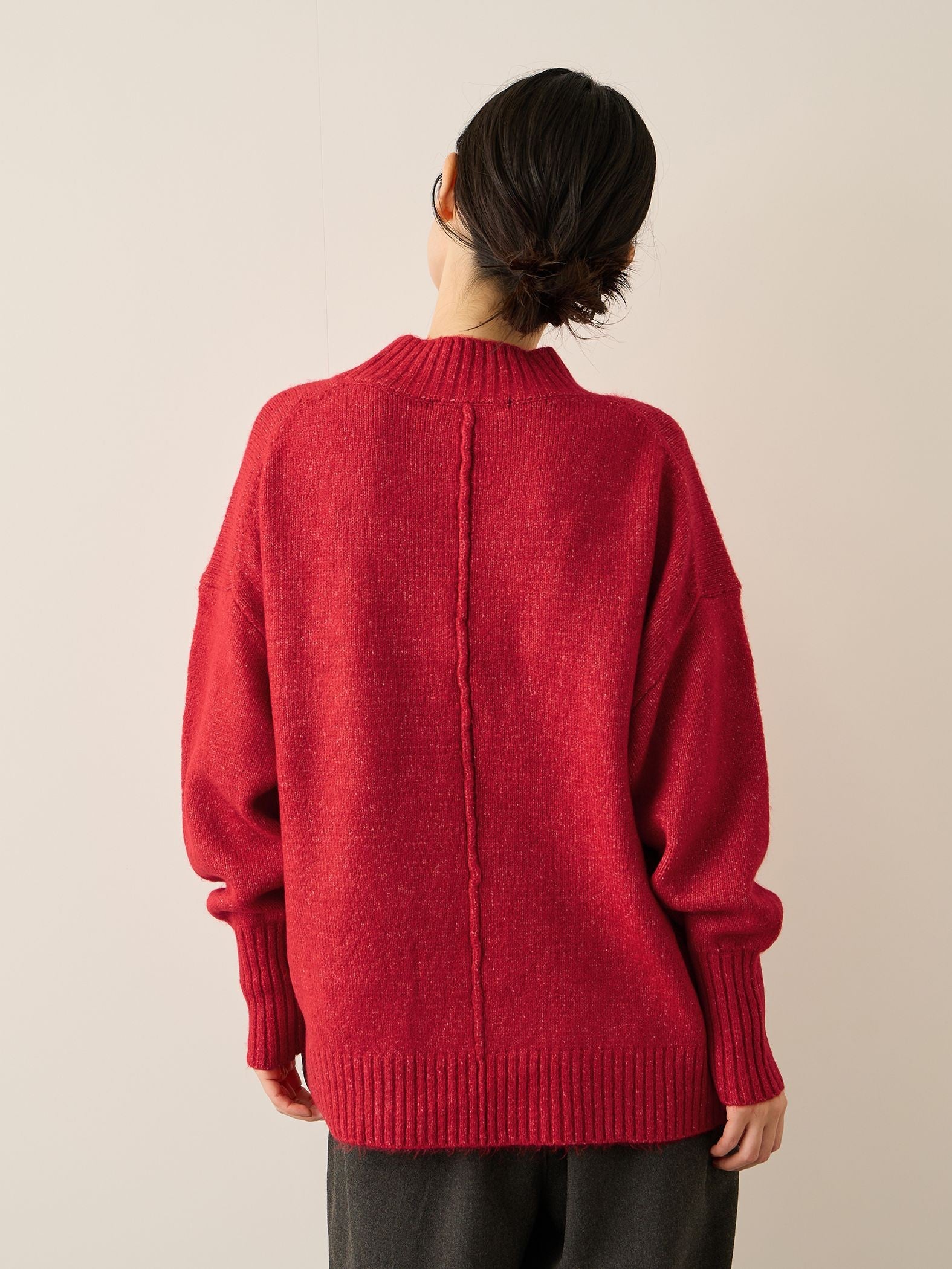 ヤクライクモックネックニットプルオーバー