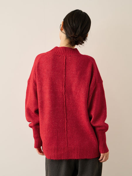 ヤクライクモックネックニットプルオーバー