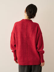 ヤクライクモックネックニットプルオーバー