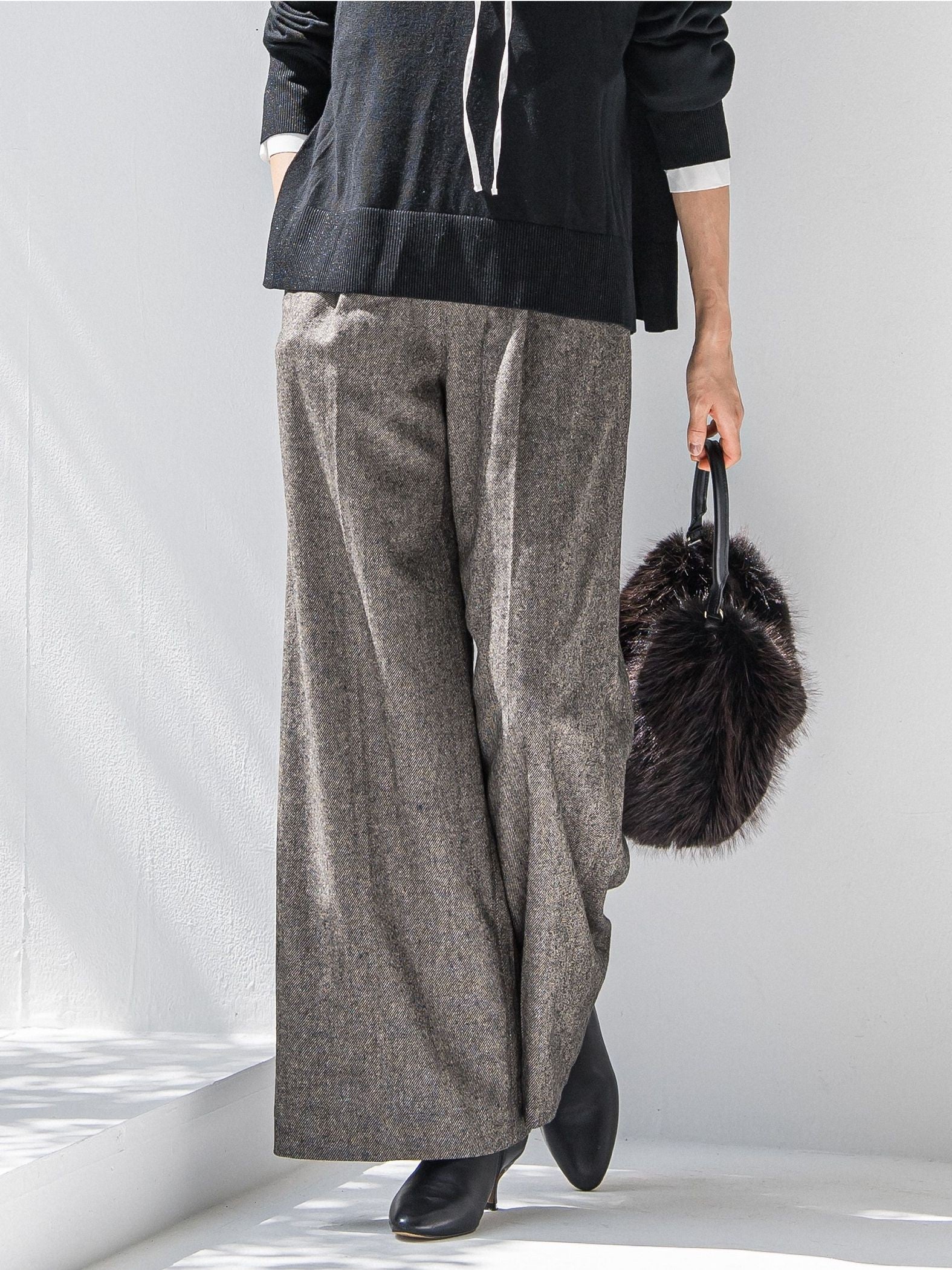 ツイルツイードワイドパンツ