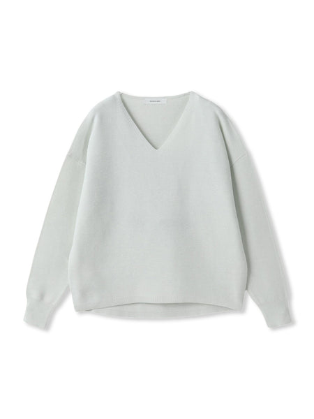 Vネックラメガーターニットプルオーバー≪手洗い可能≫