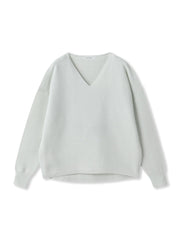 Vネックラメガーターニットプルオーバー≪手洗い可能≫