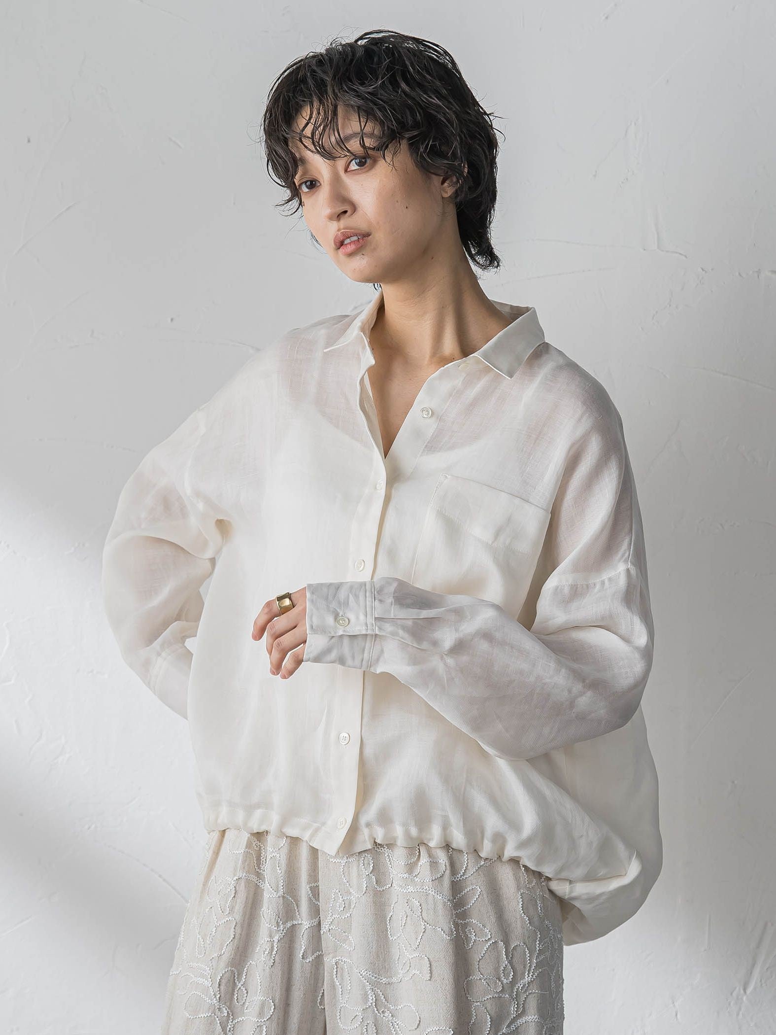 ラスターラミーカルゼバックドロストヘムシャツ