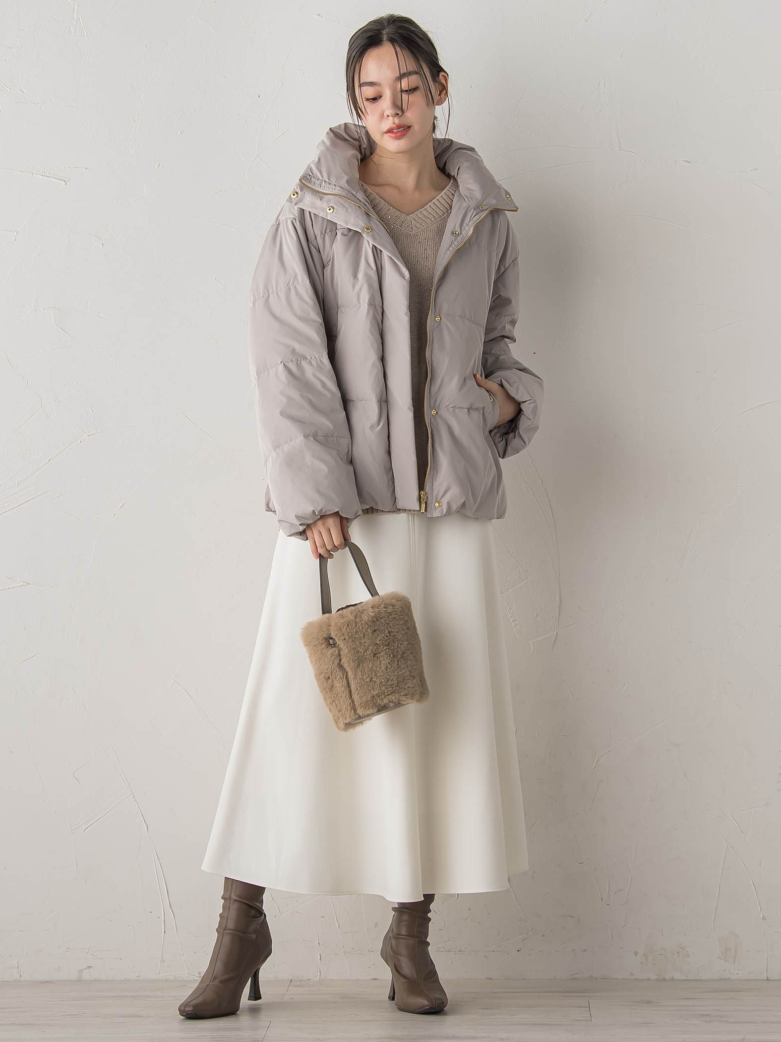 両面起毛ストレッチスカート≪洗濯機で洗える≫