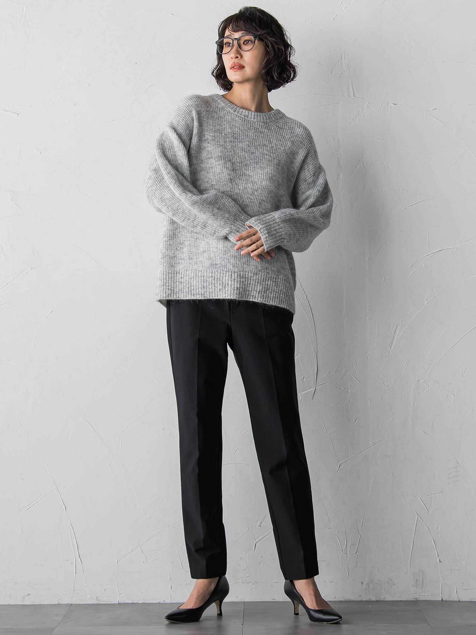 モヘヤスパンコールニット