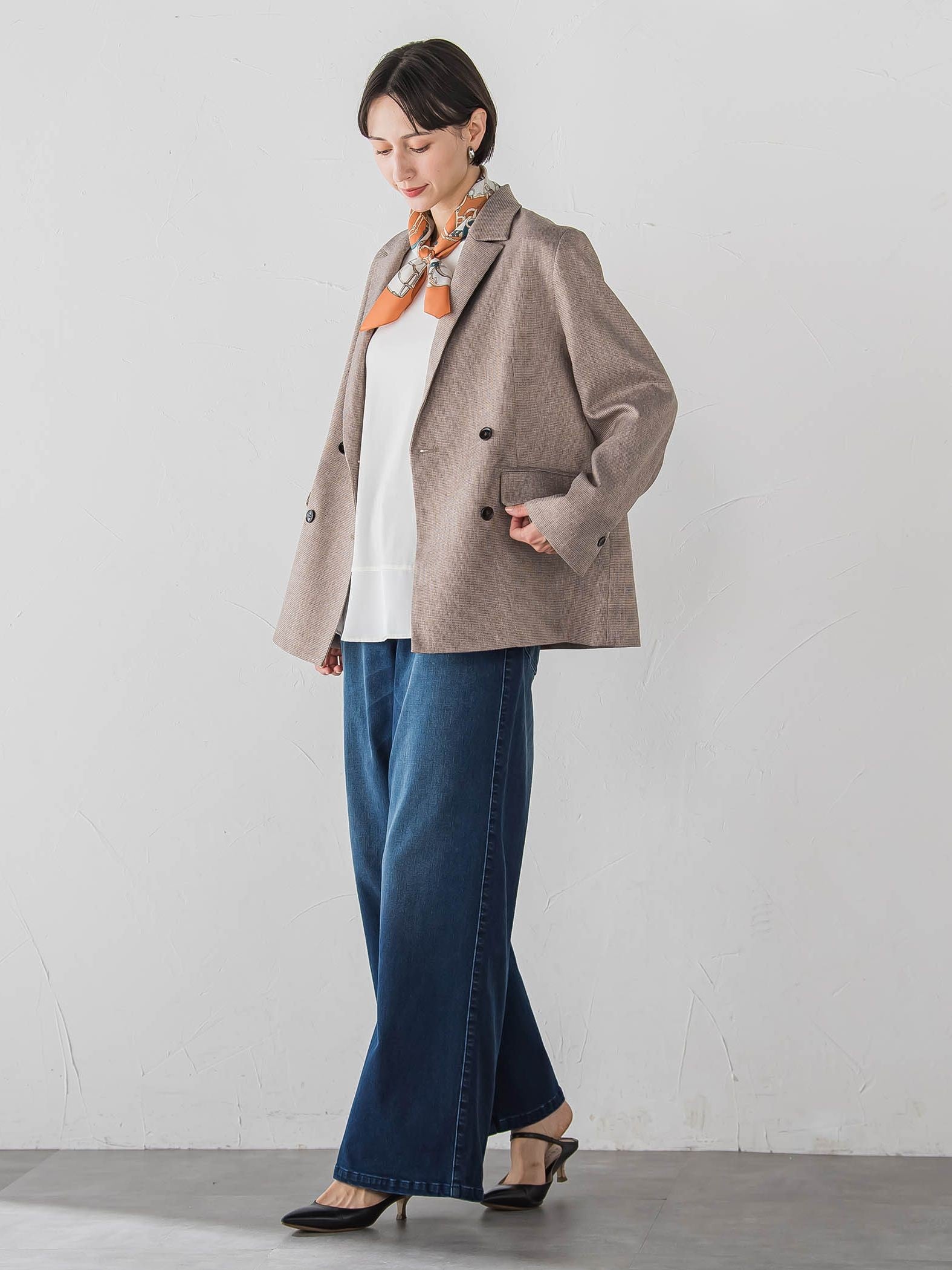 【WEB限定】裏起毛デニムワイドパンツ