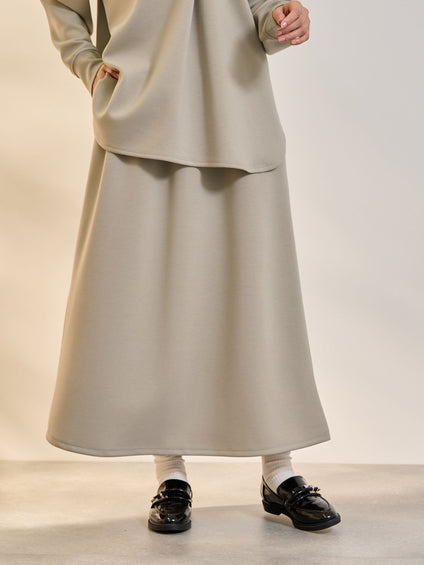 【SET】ダンボールニットスキッパートップ×スカート2ピース